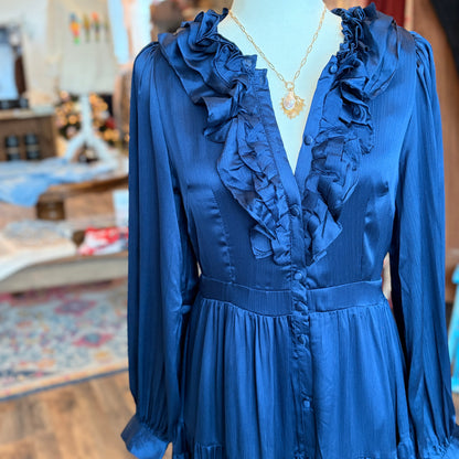 MESA RUFFLE TIER MIDI DRESS