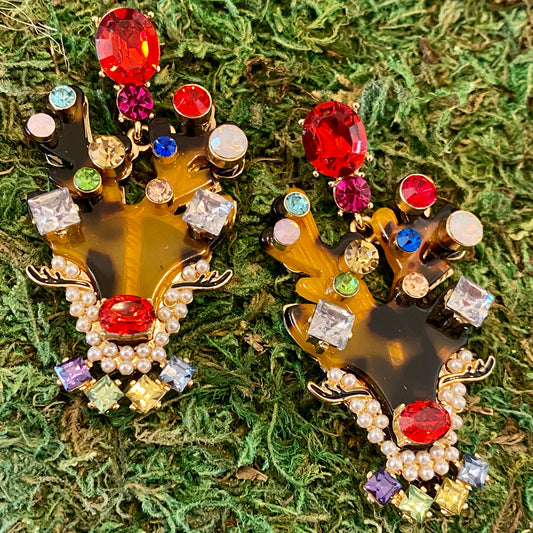 Dancer Embellished Reindeer Earring