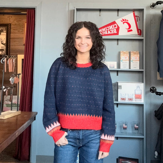 FAITH GEOMETRIC KNIT SWEATER