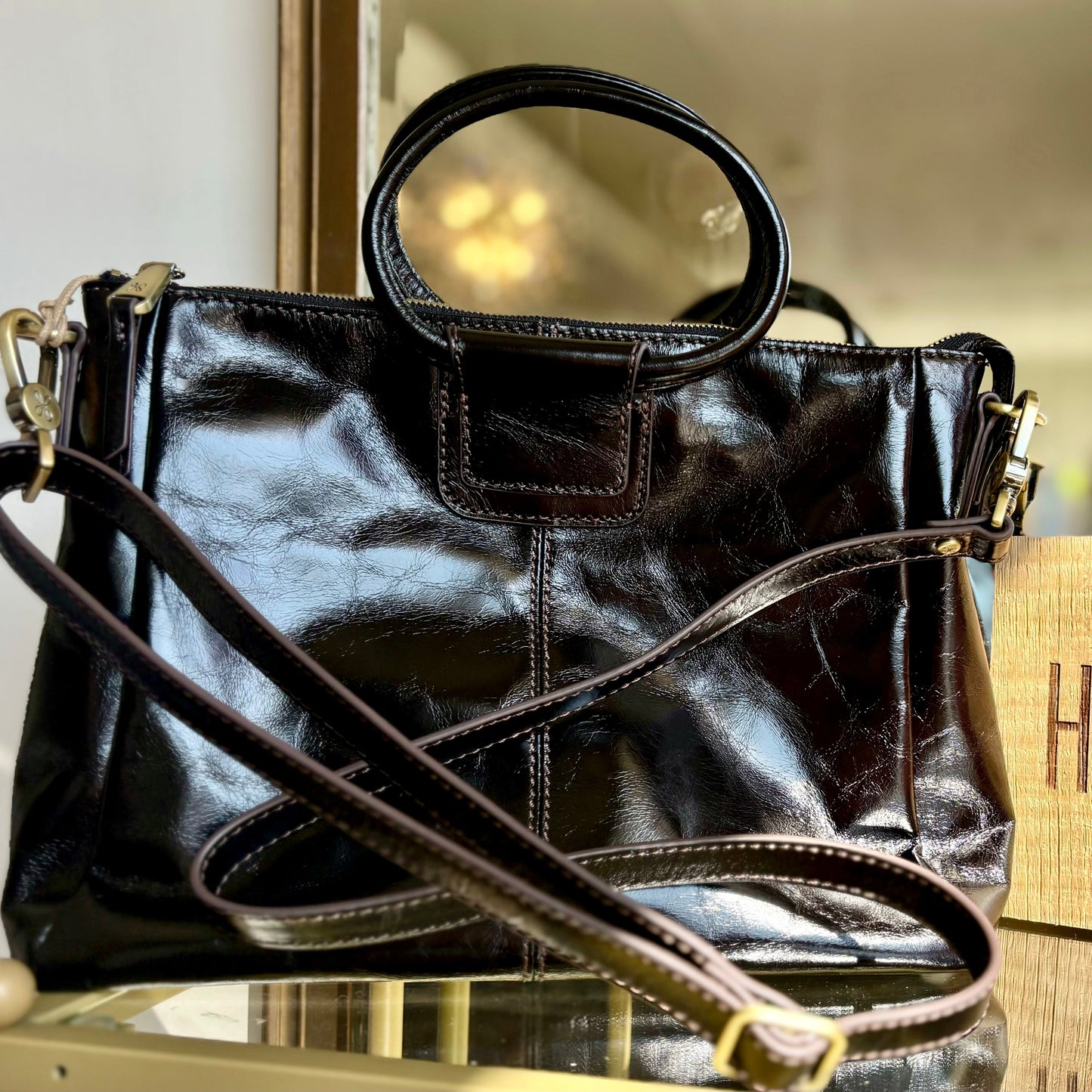 Shelia Medium Satchel in Black by HOBO