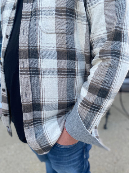 Clearbrook Hero Knit Flannel in Cream & Charcoal by Flag & Anthem