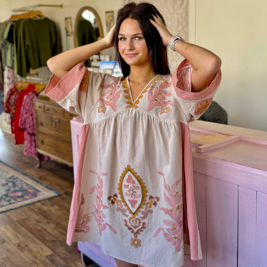 Sienna Embroidered Babydoll Dress