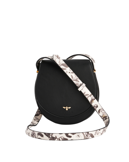 Tree Of Life Saddle Purse in Black by Fable