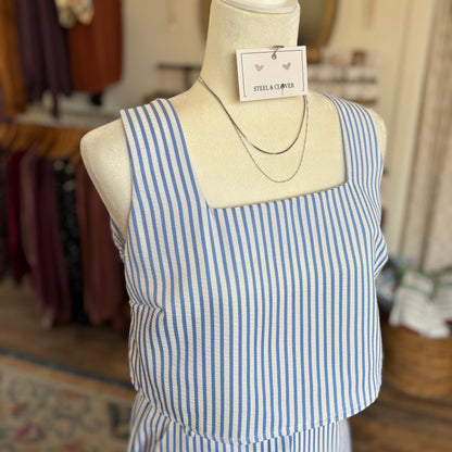 Textured Stripe Top/Set