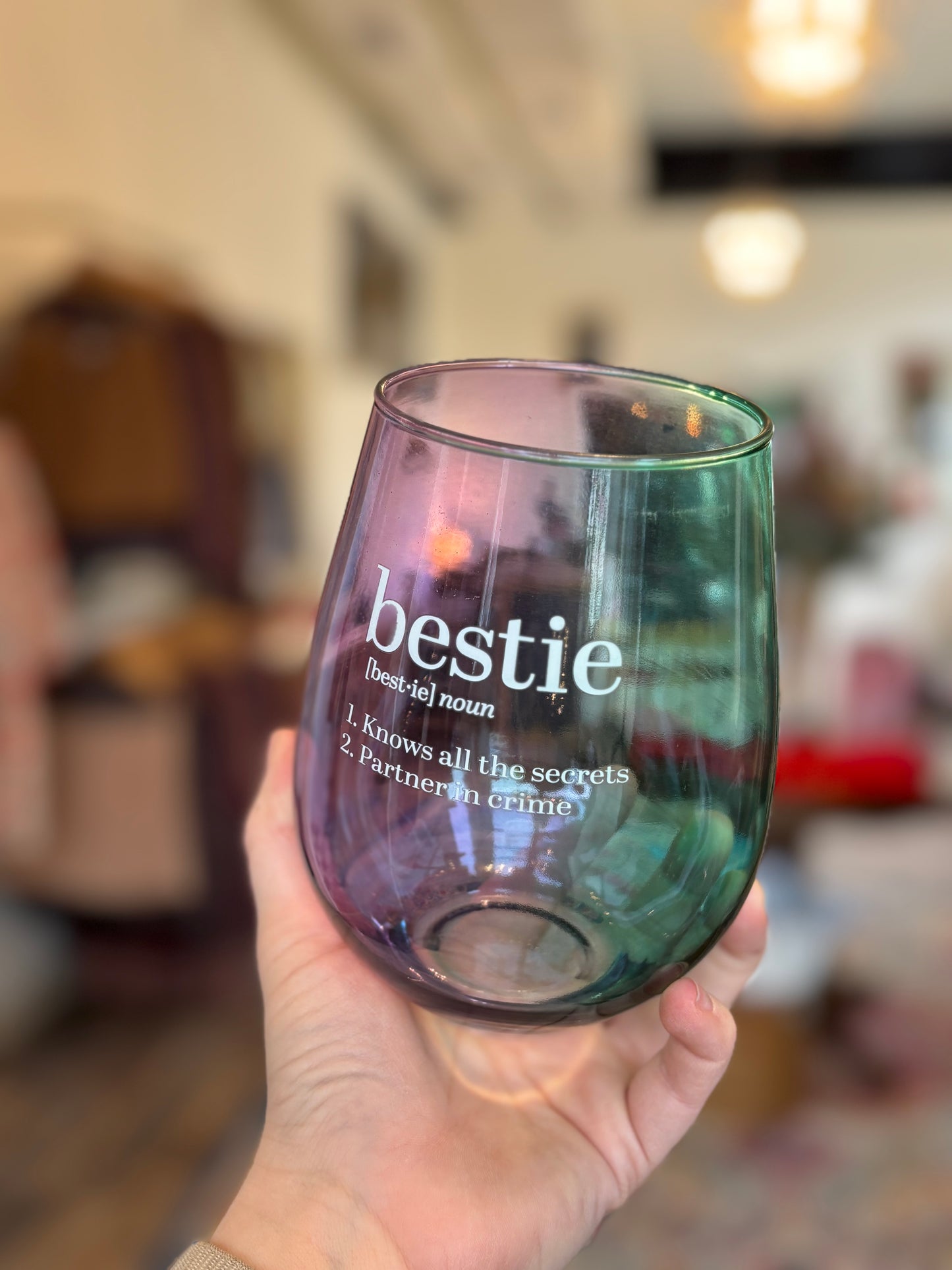 Bestie Stemless Wine Glass