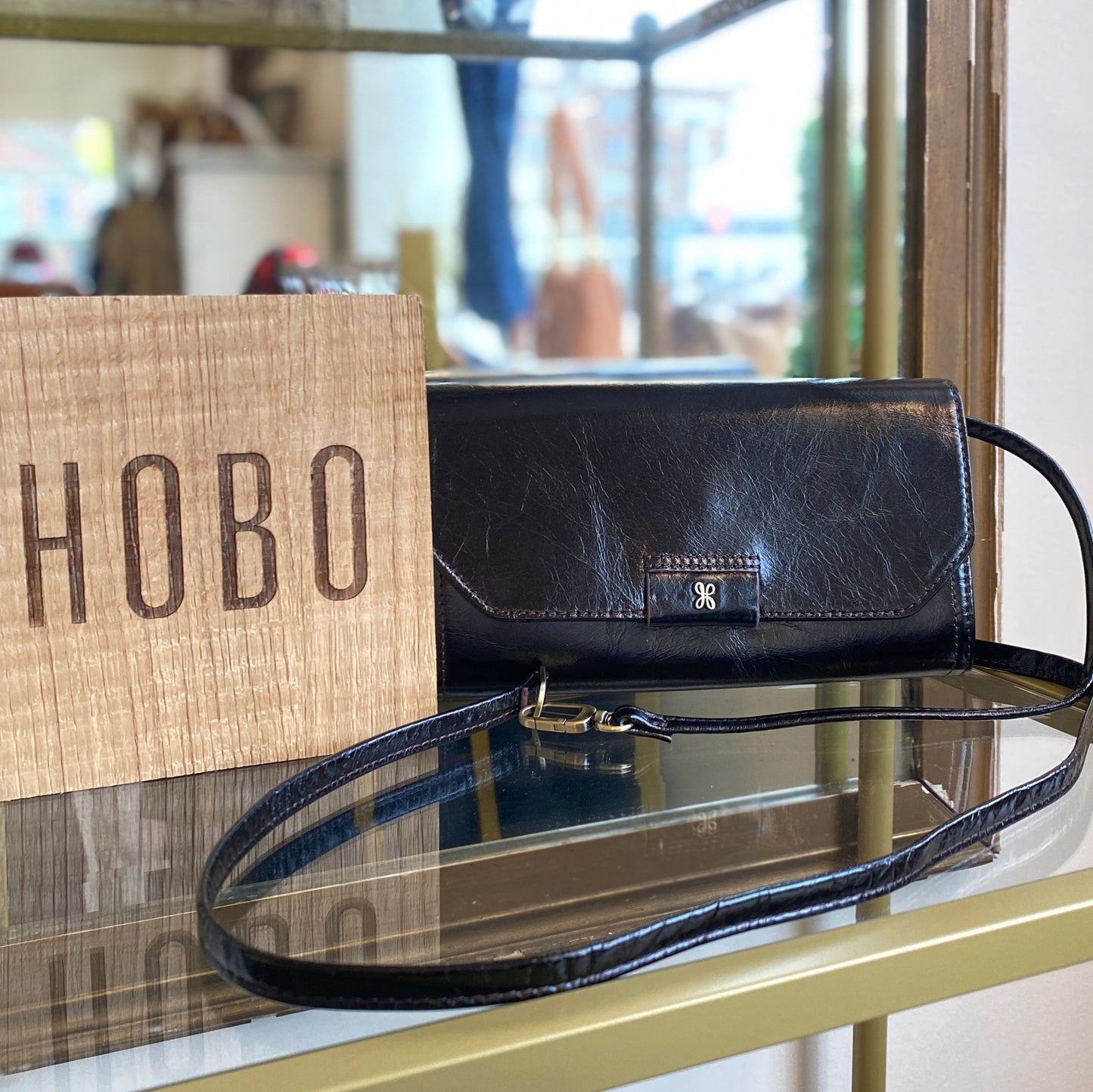 Romy Wallet Crossbody in Black by HOBO