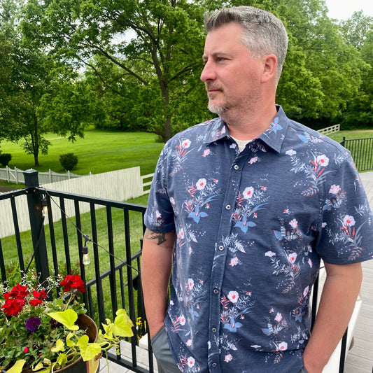 Milligan Floral Print Performance Shirt by Flag & Anthem
