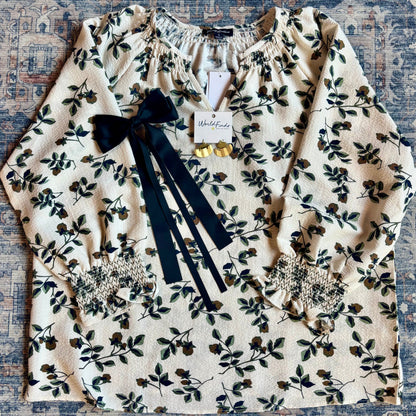 Cleo Smocked Cuff and Collar Floral Top by Flag & Anthem