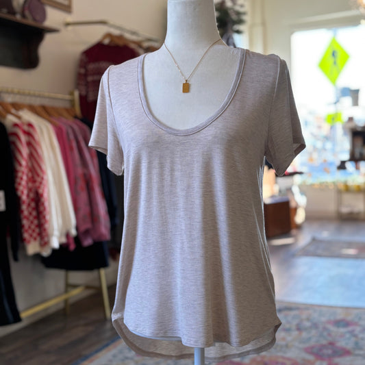 Scoop Neck Tee - Oatmeal