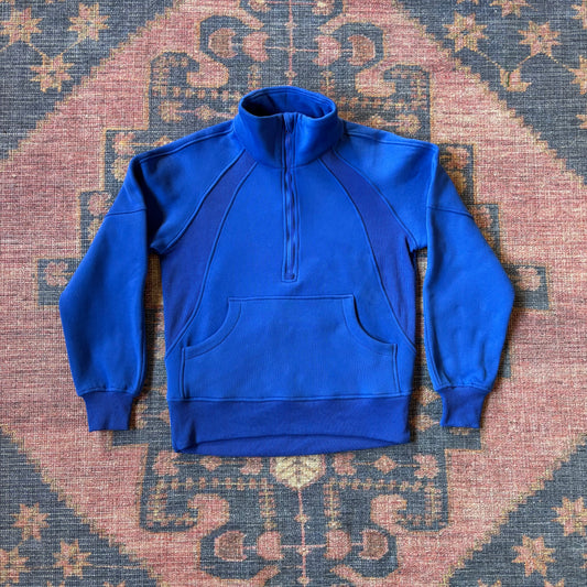 Funnel Neck Half Zip in Cobalt Blue
