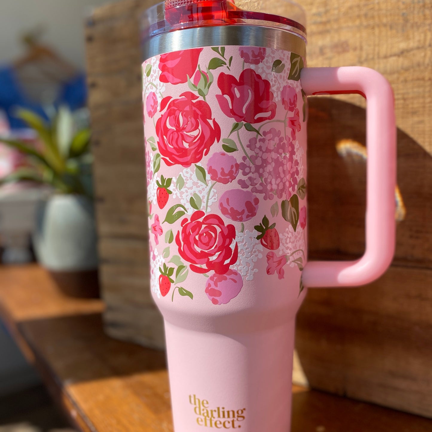 Rose Garden 40 oz Flip Straw Tumbler