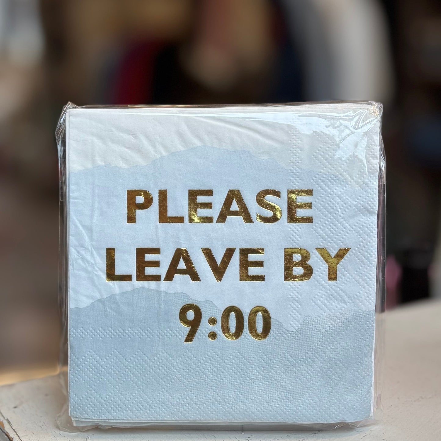 Foil Beverage Napkins - Please leave by 9:00