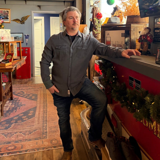 Sacremento Stretch Chambray Western Shirt by Flag and Anthem