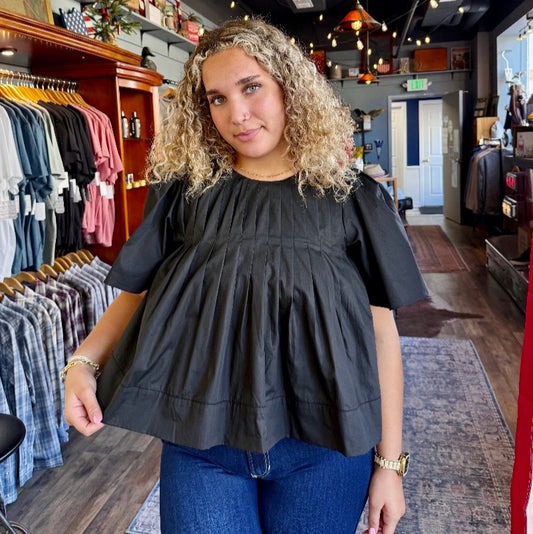 Bex Cropped Pleated Top