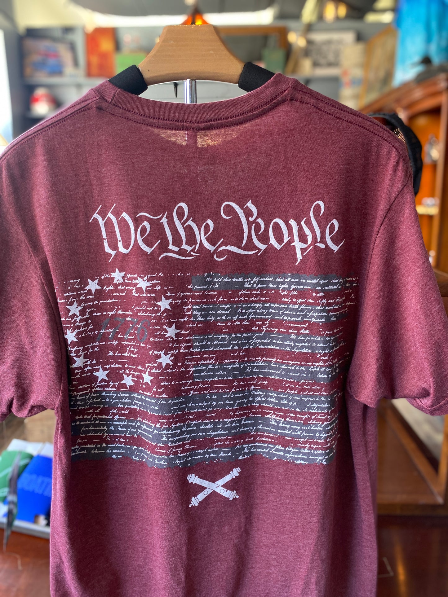 Cannon Flag Tee in Burgundy by Howitzer