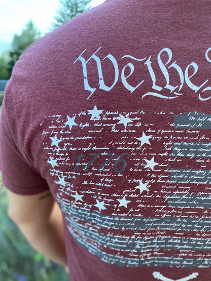 Cannon Flag Tee in Burgundy by Howitzer