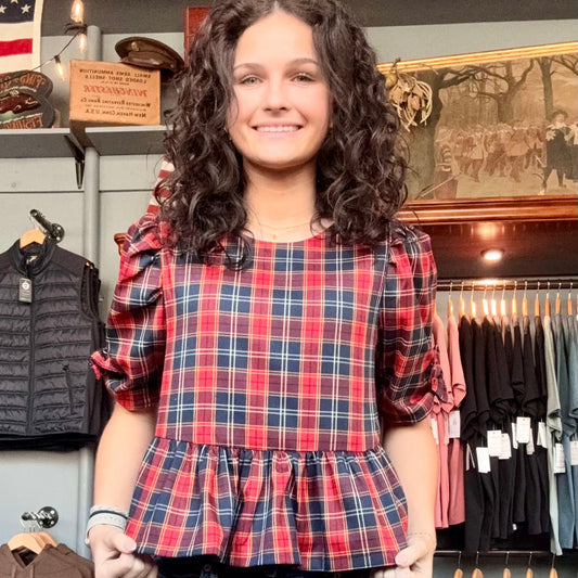 Holly Holiday Plaid Top