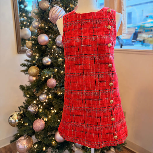 Ivy Holiday Tweed Scalloped Mini Dress