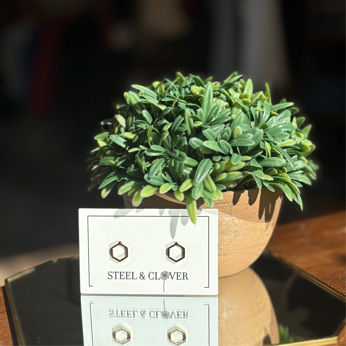 Hexagon Stud Earrings