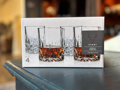 Admiral™ Vintage-Style Crystal Tumblers - Set of 4