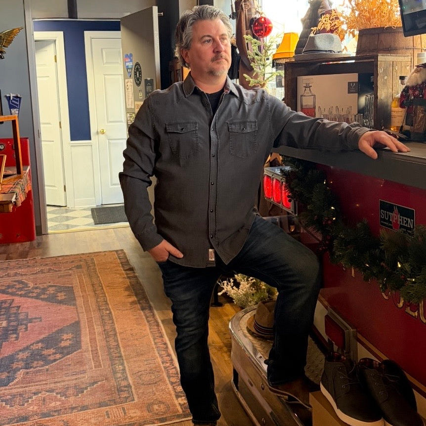 Sacremento Stretch Chambray Western Shirt by Flag and Anthem