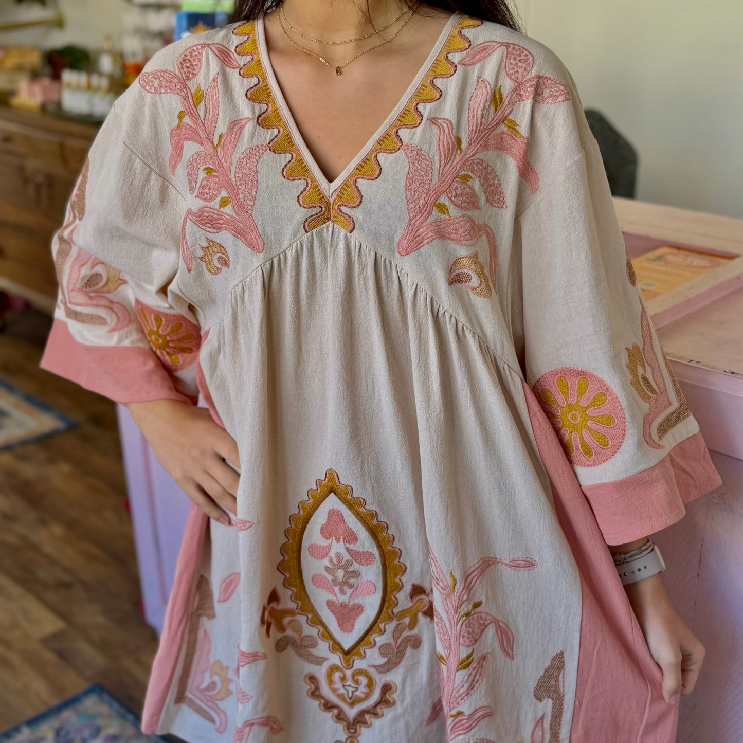 Sienna Embroidered Babydoll Dress