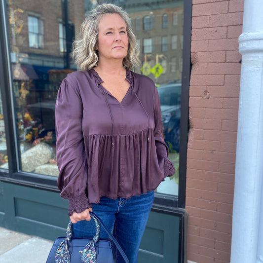Jewel Top in Midnight Plum by Dear John