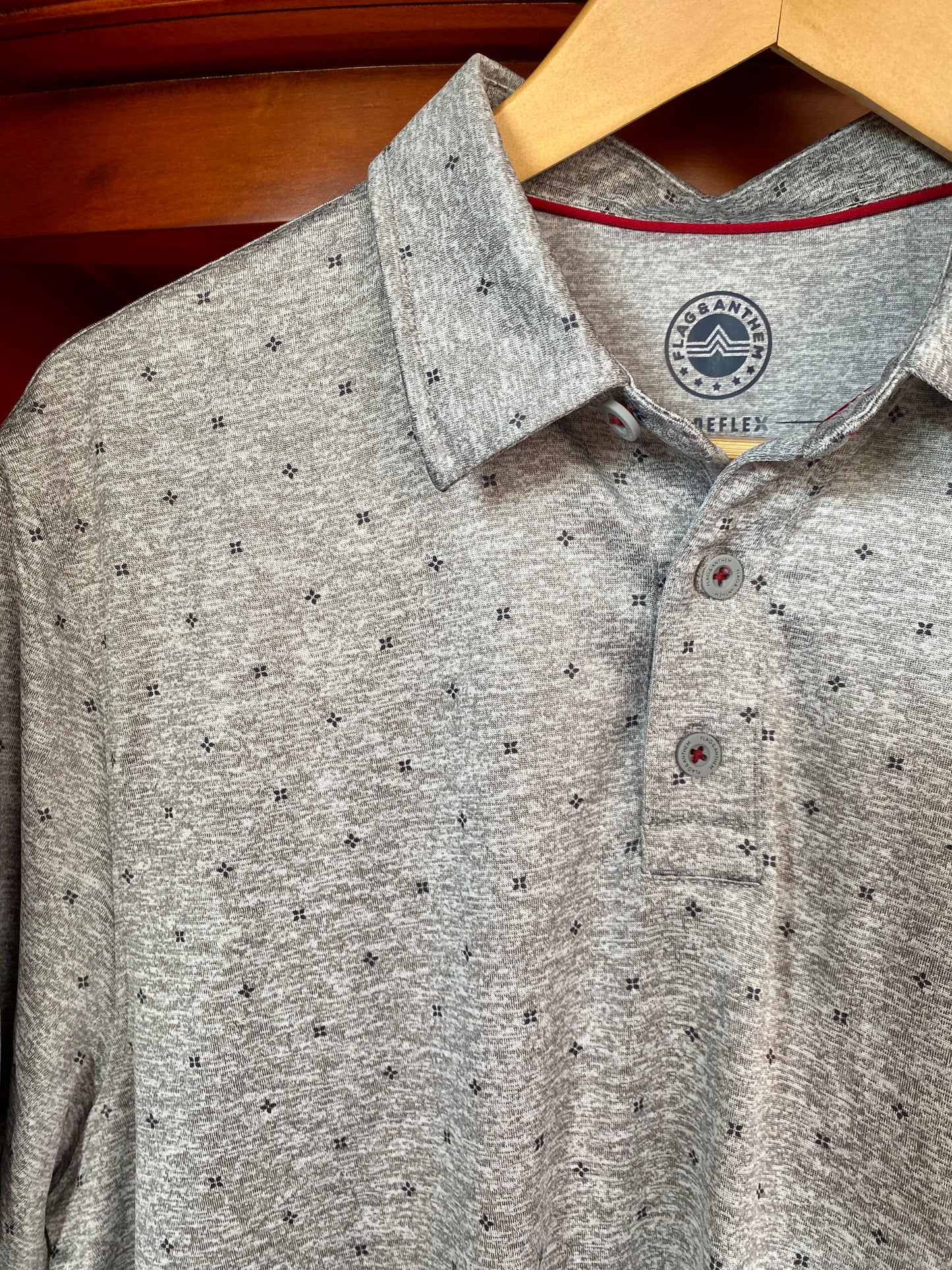 Wheaton Dot Polo in Gray by Flag & Anthem