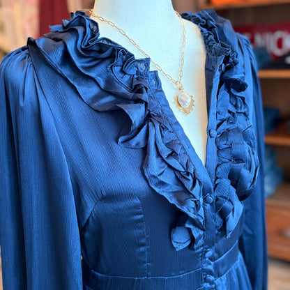 MESA RUFFLE TIER MIDI DRESS