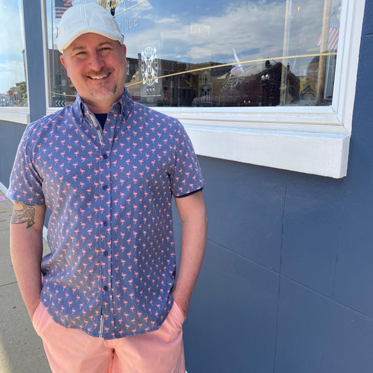 Frank Seersucker Woven Sports Shirt by Report Collection