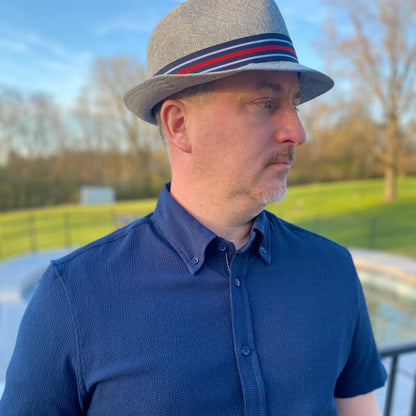 Harrison Seersucker Woven Sports Shirt by Report Collection