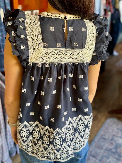 Juniper Floral Embroidered Top