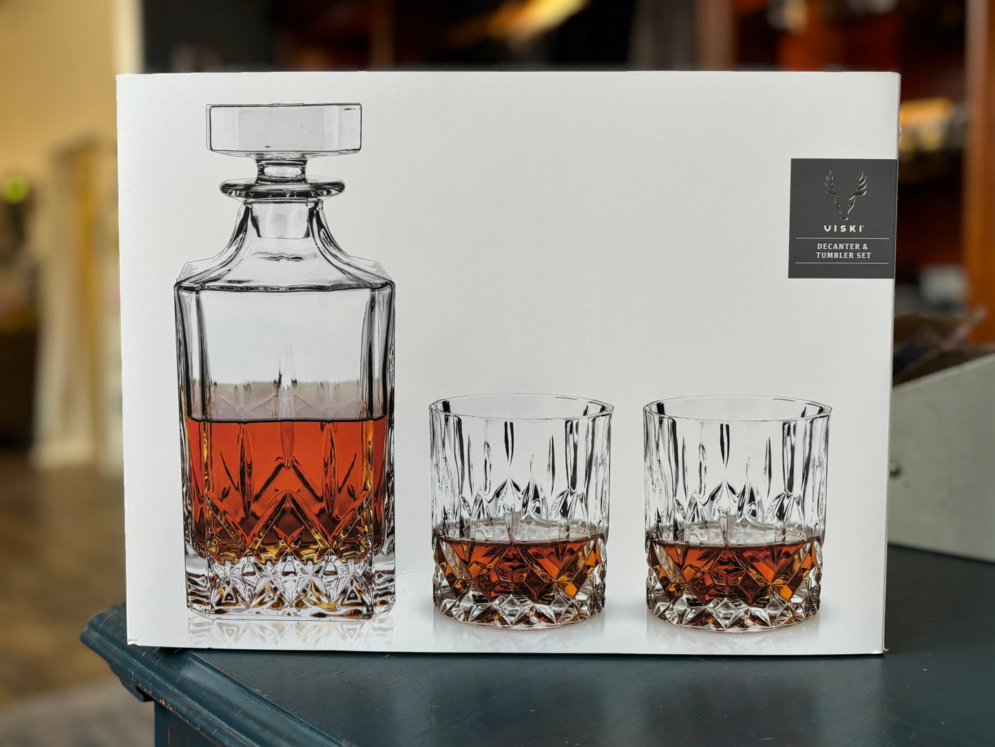 Admiral™ Crystal Whiskey Decanter & Tumblers Set - Set of 3