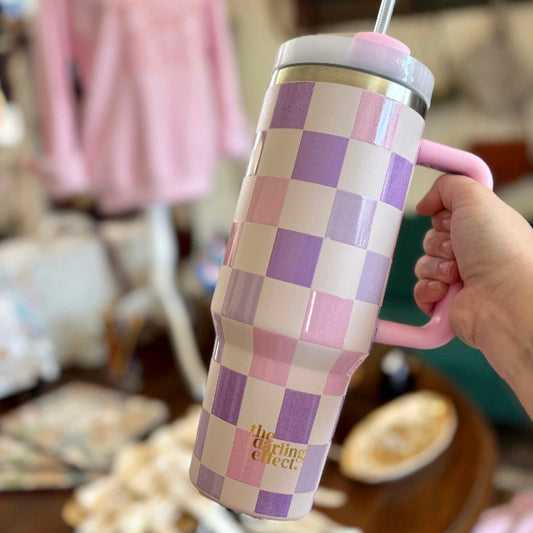 Check Purple 40 oz Take Me Everywhere Tumbler
