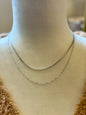 Dainty Box Chain Layered Necklace in Silver