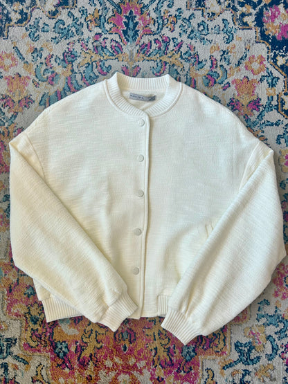 IVORY TWEED WOMENS BOMBER JACKET