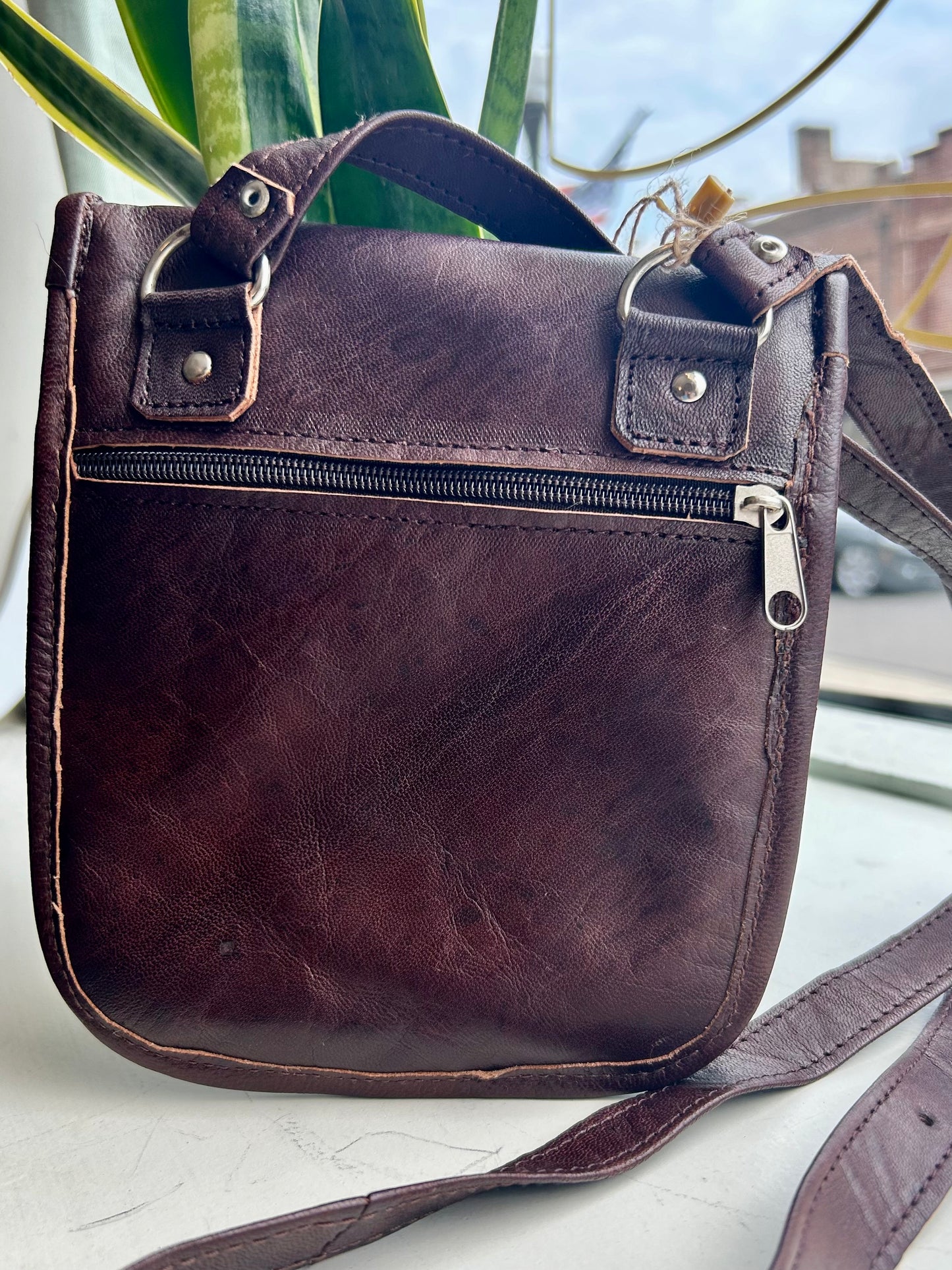 Leather Cross-body Travel Pouch by Berber