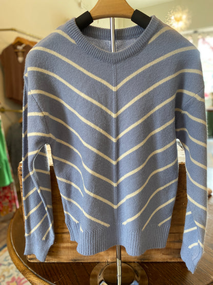 SKY CHEVRON KNIT SWEATER