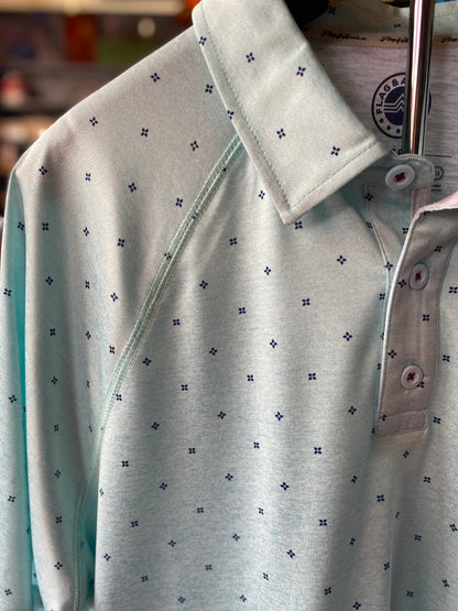 AQUA WHEATON DOT PRINT MENS POLO