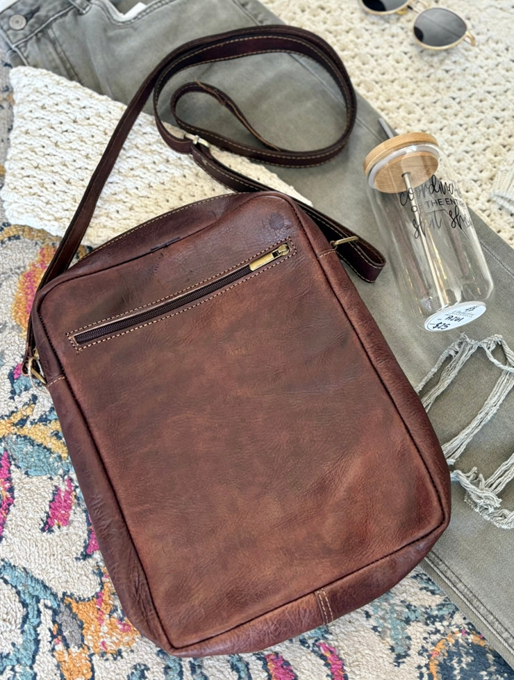 Large Leather Messenger Bag "The Martil" by Berber