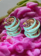 Mint Tri-Hoop Earrings