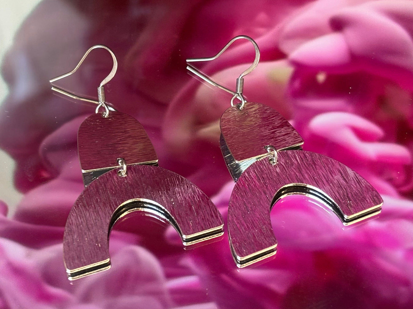 Ruby Earrings - Silver