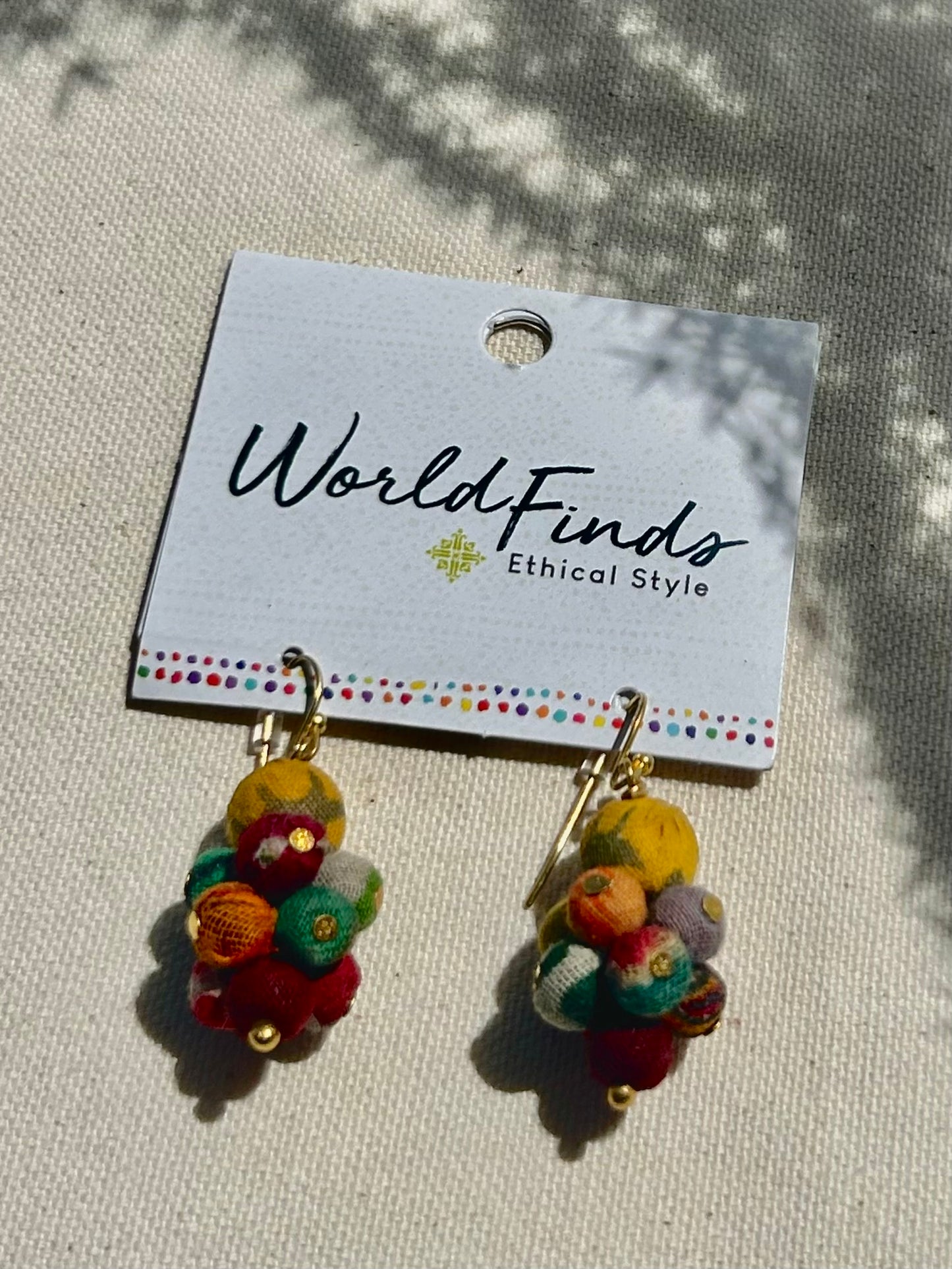 Kantha Drop Earrings by World Finds