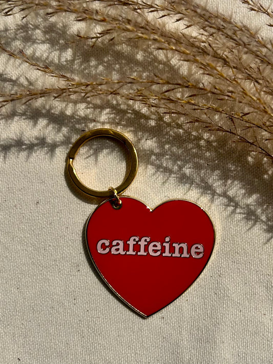 Caffeine Heart Keychain