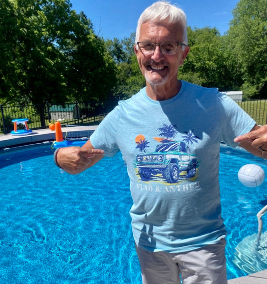 AQUA WHEELS ON THE BEACH TEE