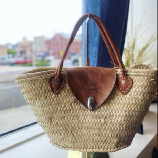 "The Safi" Small Rattan Tote Bag