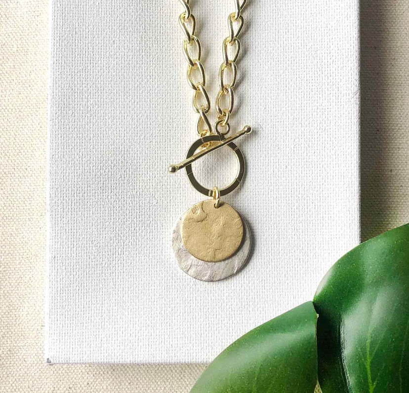 Gilded Moon Necklace in Gold and Silver by World Find's