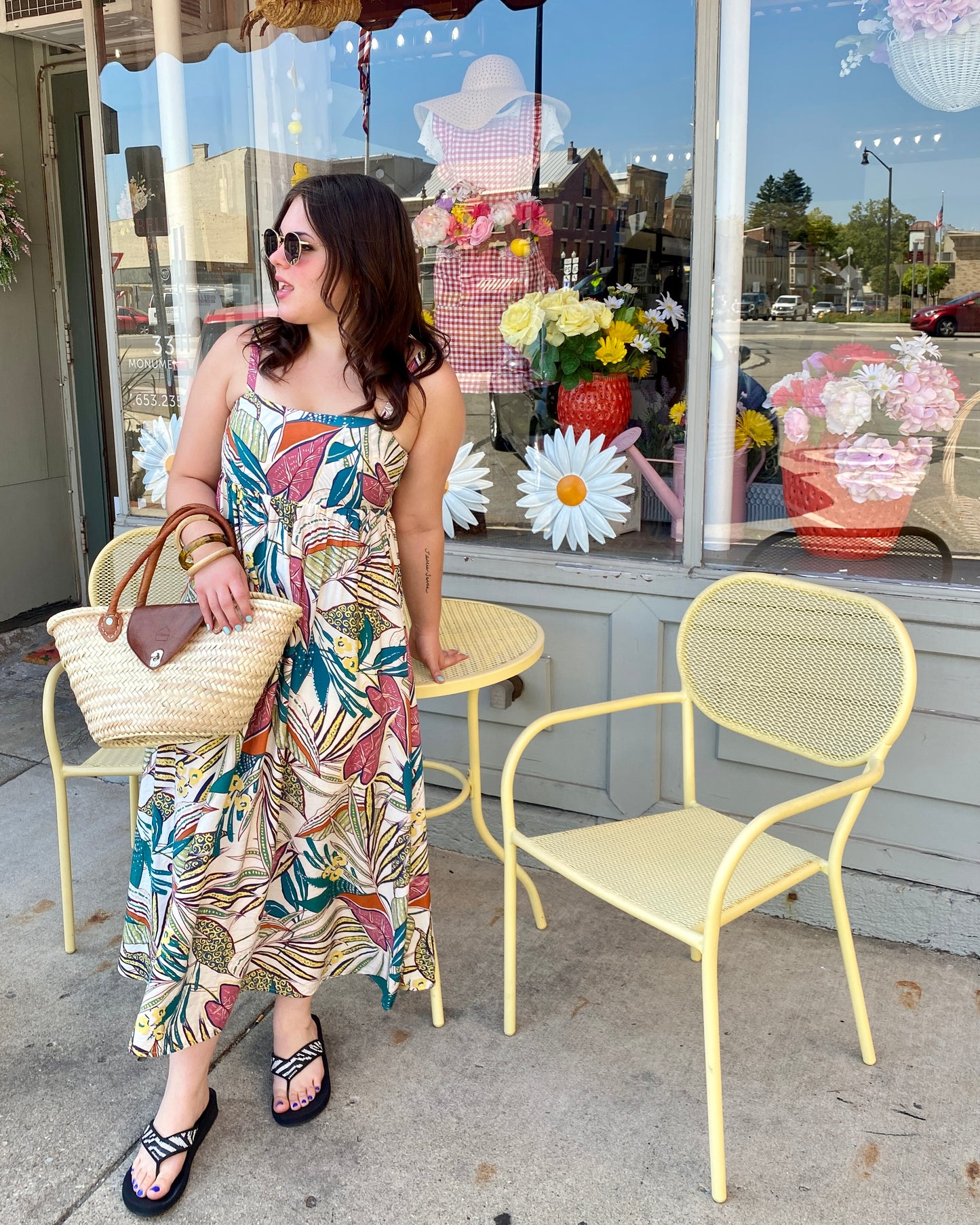 TROPICAL SMOCKED DRESS