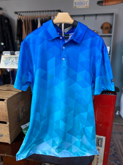 BLUE OMBRE BABY FADE MENS POLO