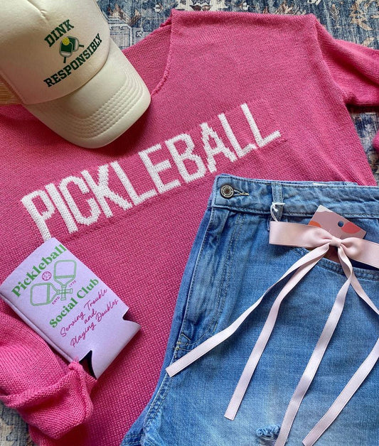 PINK PICKLEBALL SWEATER